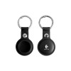 PU Leather Keyring AirTag Holders Black